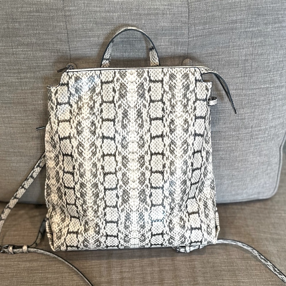 Snakeskin Modern Backpack Purse